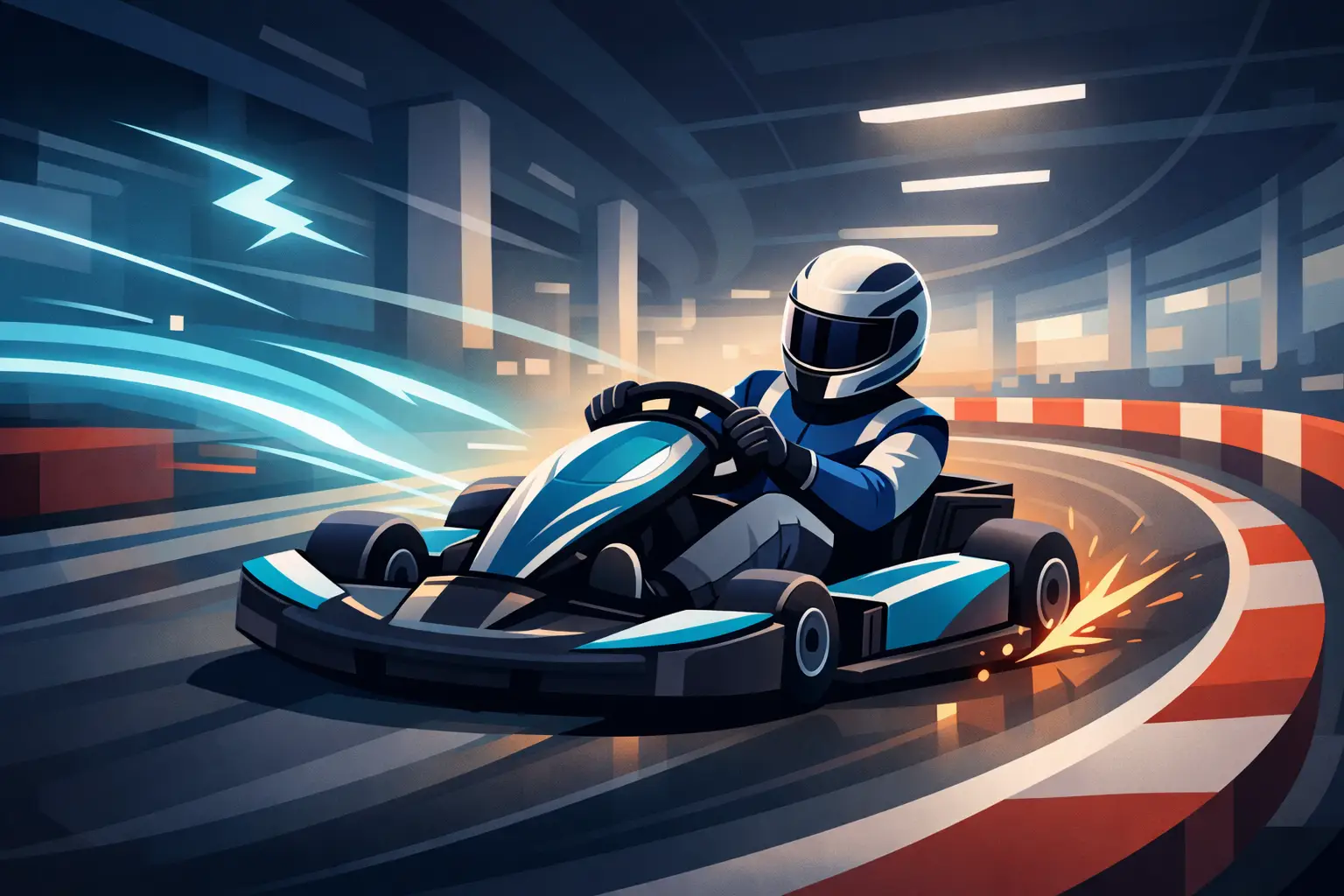 Karting eléctrico indoor: adrenalina real